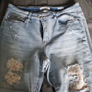 Judy Blue jeans size 16w with floral pattern